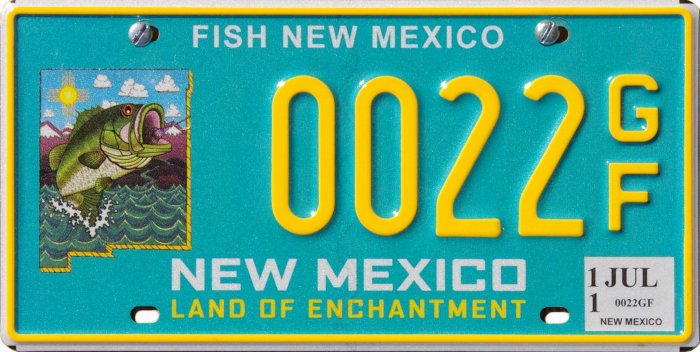 New Mexico Bass Fishing License Plate